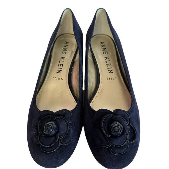 Anne Klein iFlex Women's Hira Block Heel Pump Shoes Navy Blue Size 10.5M - Picture 1 of 11
